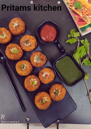 चीज़ी कॉर्न पोटैटो बाइट्स (Cheese corn potato bites recipe in Hindi) रेसिपी मुख्य फोटो