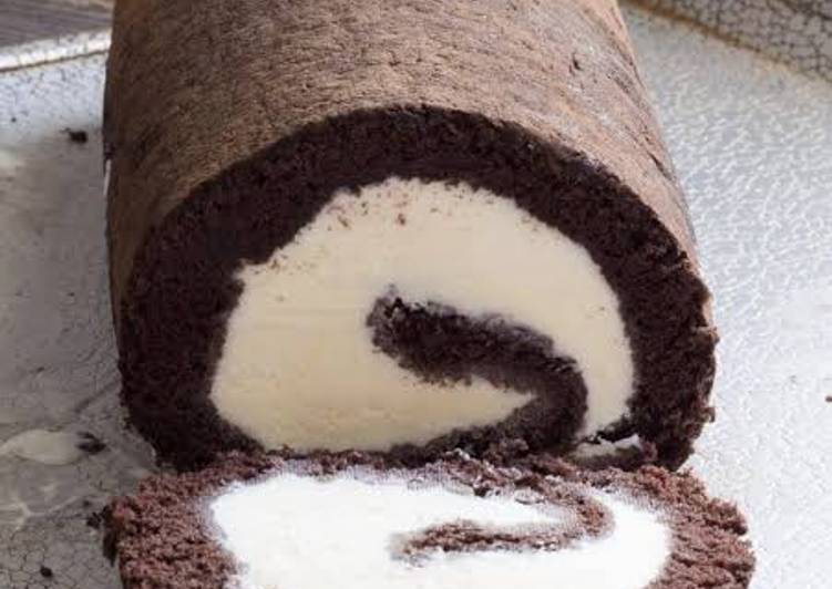 Recipe: Appetizing Ice cream roll cake (in pan)