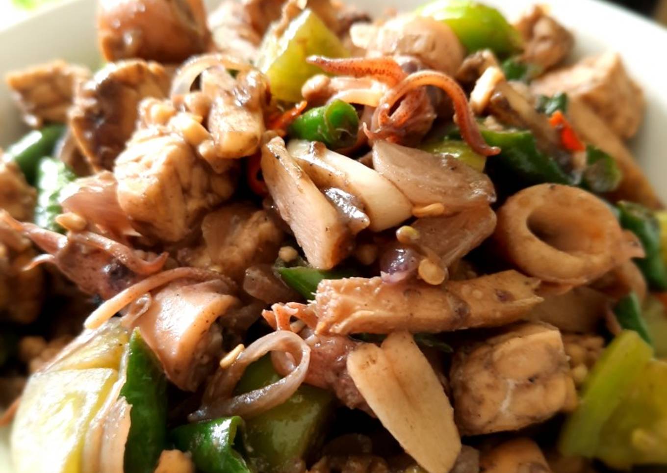 Tumis Cumi Tempe utk DIET (low oil)