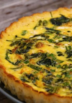 A picture of Cauliflower-Crusted Quiche.