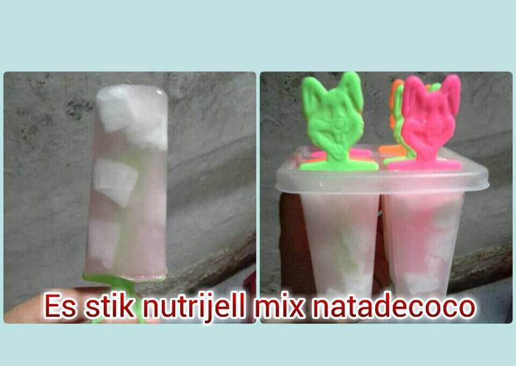 Resep masakan 🌴Es stik nutrijell mix natadecoco🌴 | Langkah Membuat 🌴Es stik nutrijell mix natadecoco🌴 Yang Sederhana