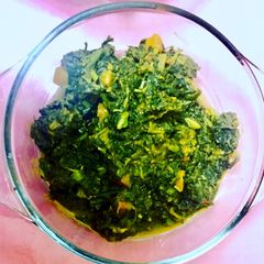Coconut creamed spinach A picture of Coconut creamed spinach.
