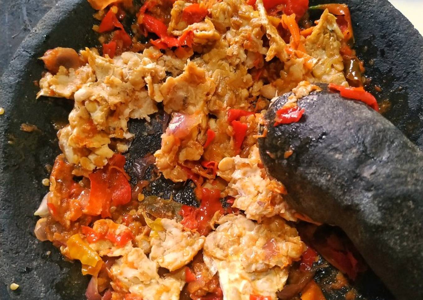 Tempe bakar sambal kencur
