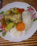 Seco de pollo con espinacas