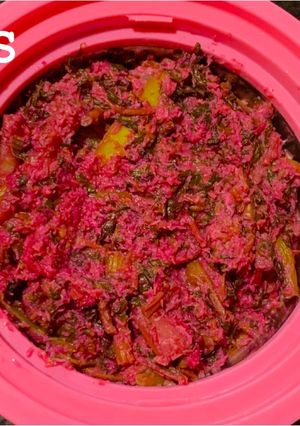 A picture of ♥️Red Amaranth Raw Mango Aviyal♥️.