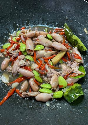 Foto resep Cumi asin masak pete