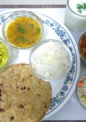 A picture of Veg lunch thali.