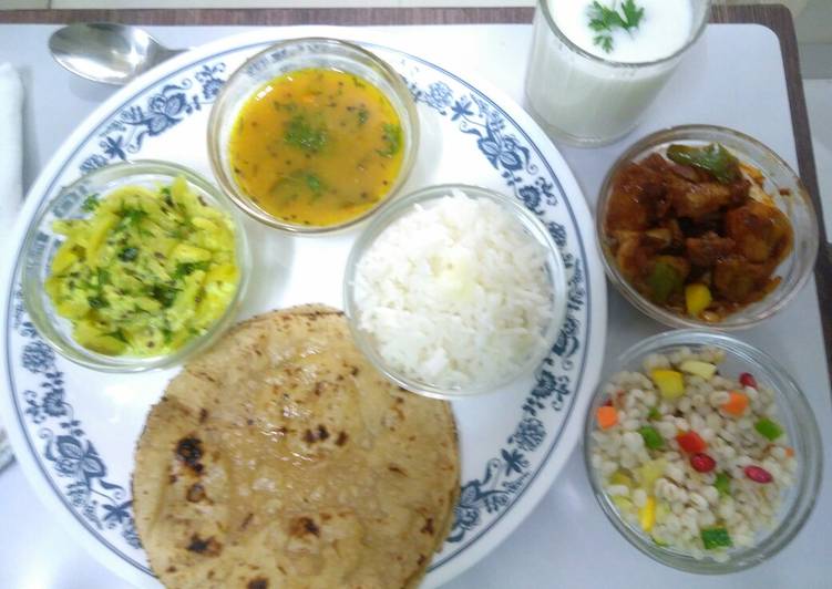 Recipe of Quick Veg lunch thali