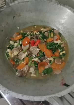 Foto resep Capcay kuah ati, telur, bakso