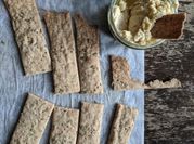 A picture of sourdough crackers