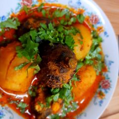 A picture of Bharwa brinjal-aloo.