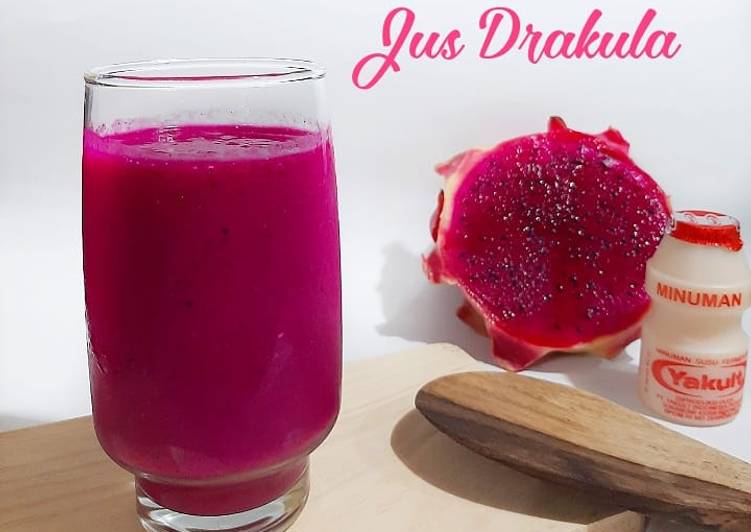 Resep Jus Drakula (buah naga-yakult-jambu) Anti Gagal
