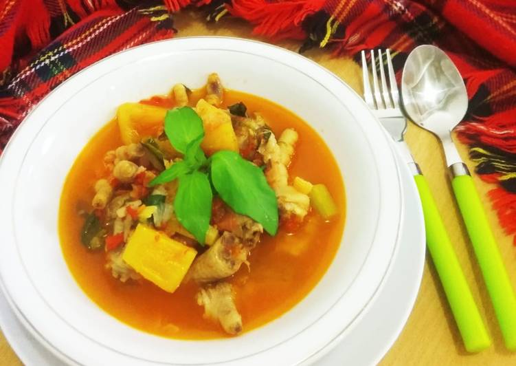 Bumbu Menyiapkan Pindang ceker ayam pedas Lezat
