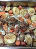 Lisa con papas al horno