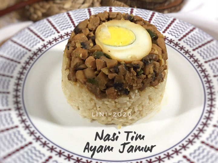 Langkah Mudah untuk Membuat Nasi Tim Ayam Jamur - menu anak dan dewasa - resep masakan simple - menu bergizi - anti gagal Wajib Dicoba