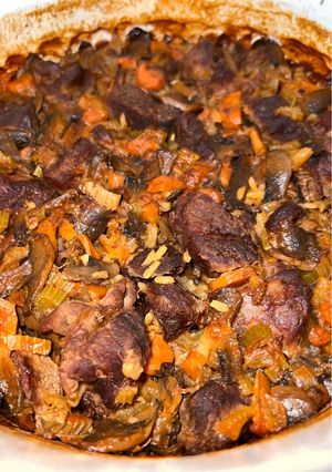 A picture of Lamb and rice stew.