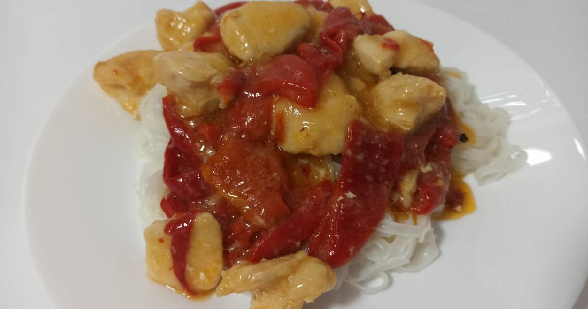 Pollo Con Pimientos Del Piquillo Al Ajillo Receta De La Cucharada De ...