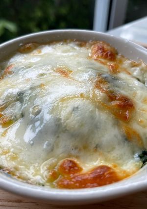 รูปของ ผักโขมอบชีสKeto 🌿🧀 สูตรง่ายๆ