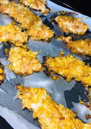 Cornflakes-es, joghurtos csirkemell sütőben sütve recept fotója