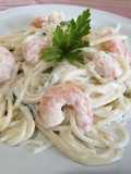 Spaghetti con camarones