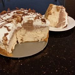 A picture of Peanut Butter Layered Mousse Torte.