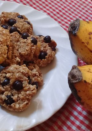Foto resep Banana Oat Chocochips Cheewy Cookies (3bahansaja)