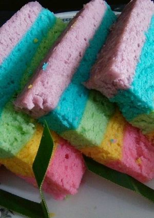 Foto resep Cake Kukus Rainbow