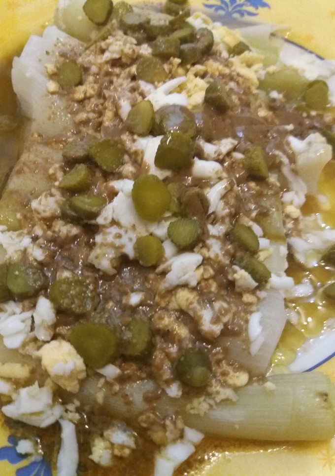Una foto de Puerros con vinagreta🥒