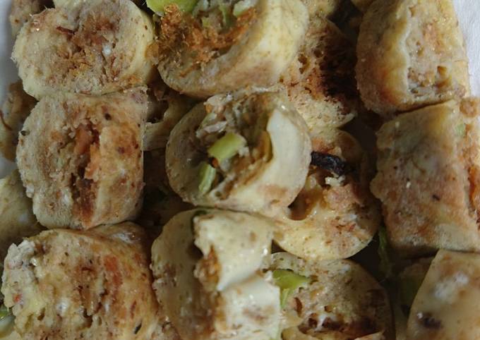 Resep membuat Sate telur abon pedas yang sedap