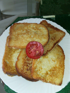 A picture of French toast 'Bread and eggs'.