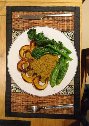 A picture of Roasted Squash & Spiced Lentils.