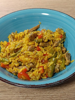 Una foto de Arroz ibérico de bellota
