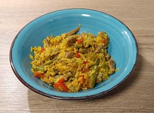 Una foto de Arroz ibérico de bellota