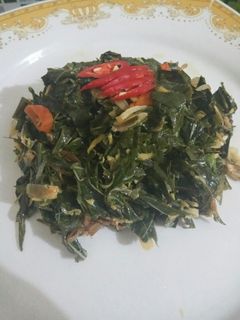 Foto resep Tumis Daun Singkong + Rebon "NO-MSG"