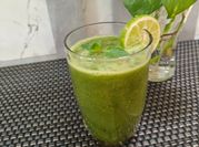 A picture of amla juice with mint