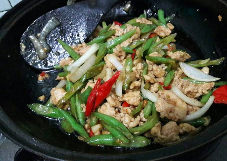 Resep Buncis cah ayam giling yang enak