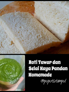 Foto resep Roti Tawar (tanpa telur) dan Selai Kaya Pandan Homemade