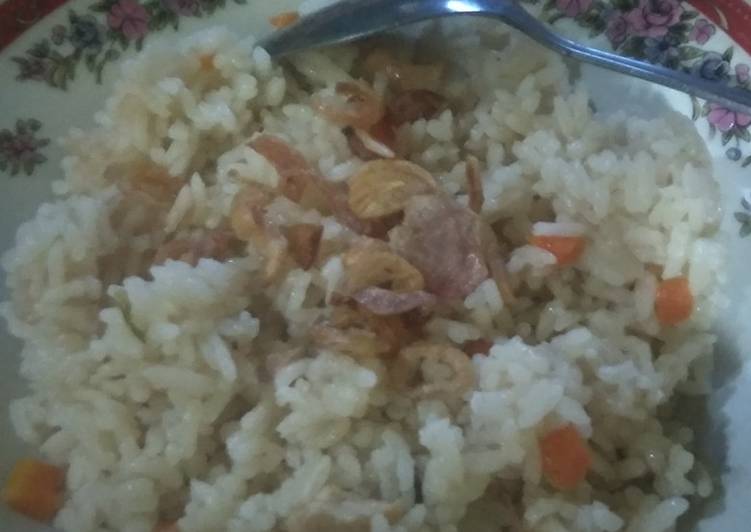 Cara Membuat Nasi ayam wortel kukus yang Enak Banget