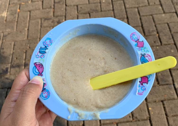 Cara Gampang Membuat Oatmeal pir + kurma (Mpasi Liam 9+) yang Wajib Dicoba