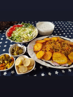 عکسی از دستور ماکارونی قارچ و گوشت