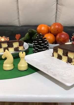 عکسی از دستور کیک شطرنجی