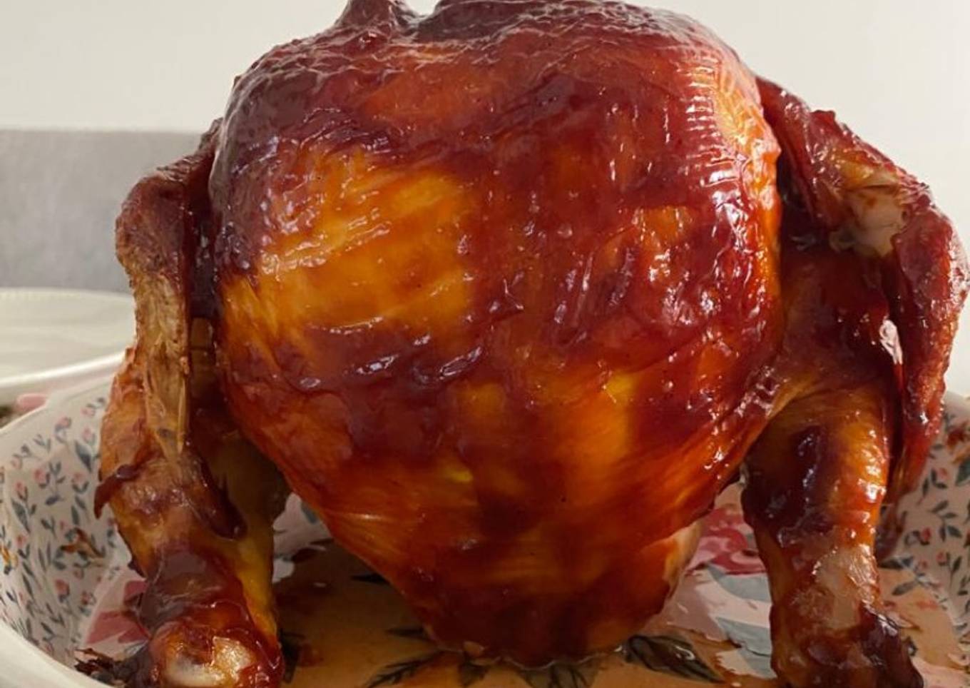 Pollo sentado barbacue al horno