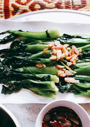 Hình của món Cải chip xào tỏi.