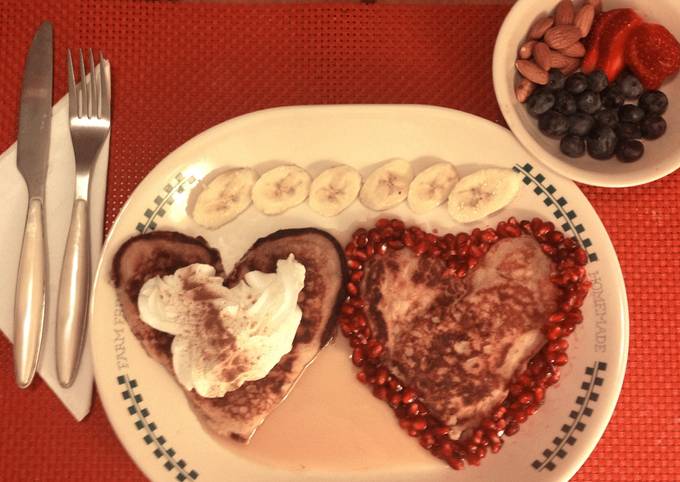 Valentines day Wholewheat Buttermilk Pancakes Recipe