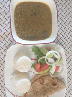 A picture of Lentil,Rice,Chapati n Salads# Ndengu contest.