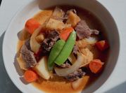 A picture of thin sliced beef asian