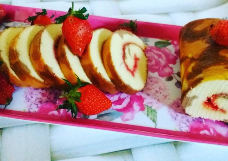 Bolu Gulung selai strawberry super lembut