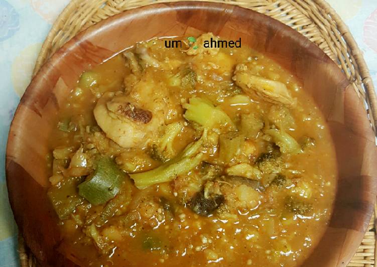 طريقه عمل يخنة الدجاج والخضروات