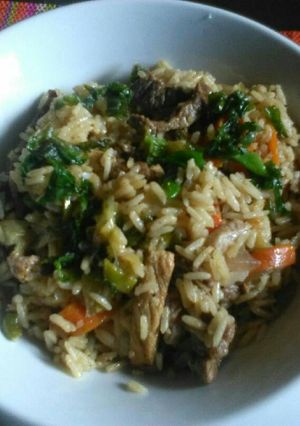 Una foto de Arroz salteado