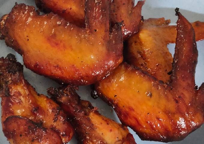 Honey chicken wings (no oven, goreng)